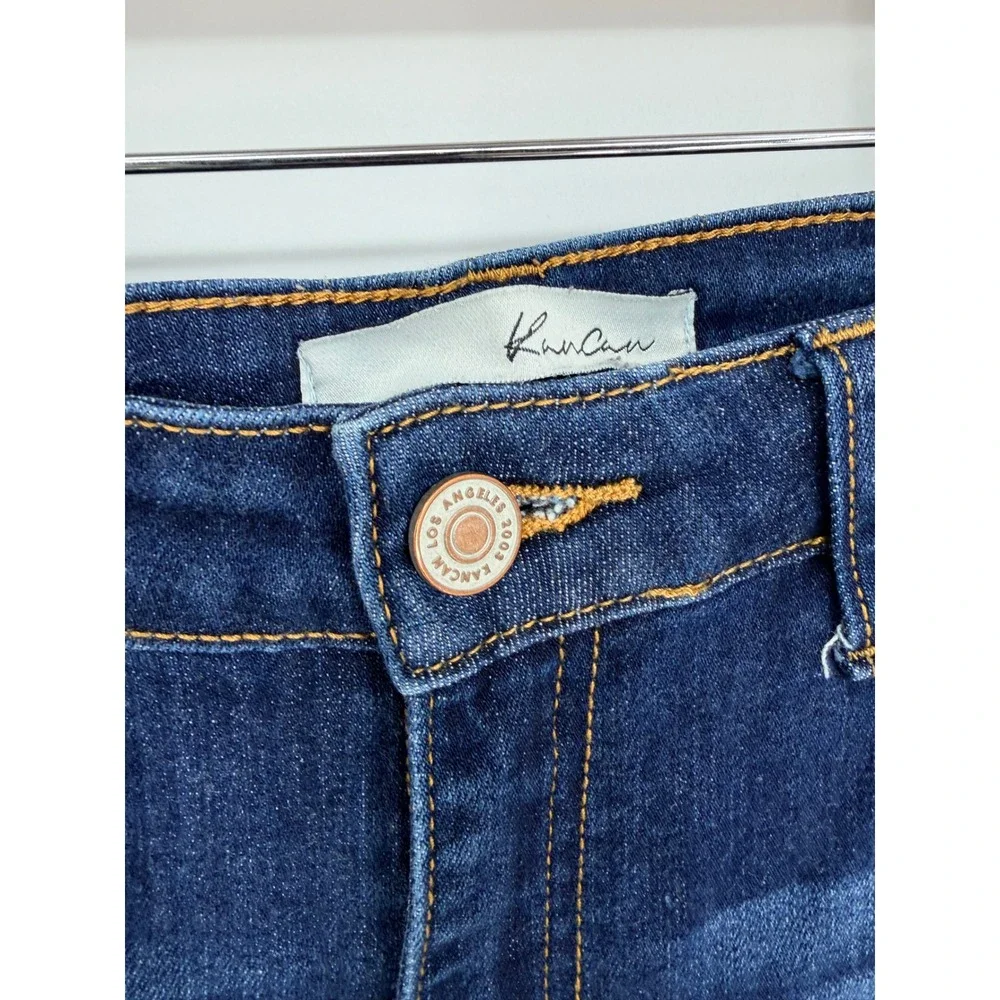 Kancan Distressed Skinny Jeans 9/28 Dark Wash Raw‎ Hem Edgy Streetwear KC6050LD